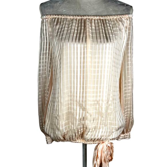 Vince Camuto Peach Balloon Hem Blouse Top Medium Romance OS - Picture 3 of 13